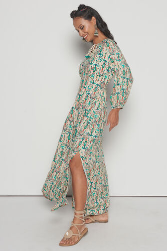 Zesty Boho Maxi Dress, Lime Green, image 3